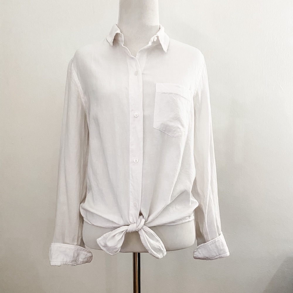 White Tie Front Madewell Shirt